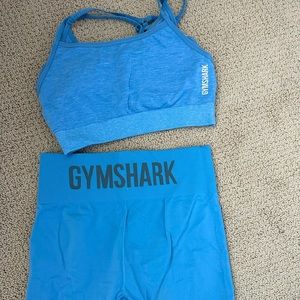 Gymshark Light Blue Adapt Marl Seamless Sports Bra & Legging Set- Size M